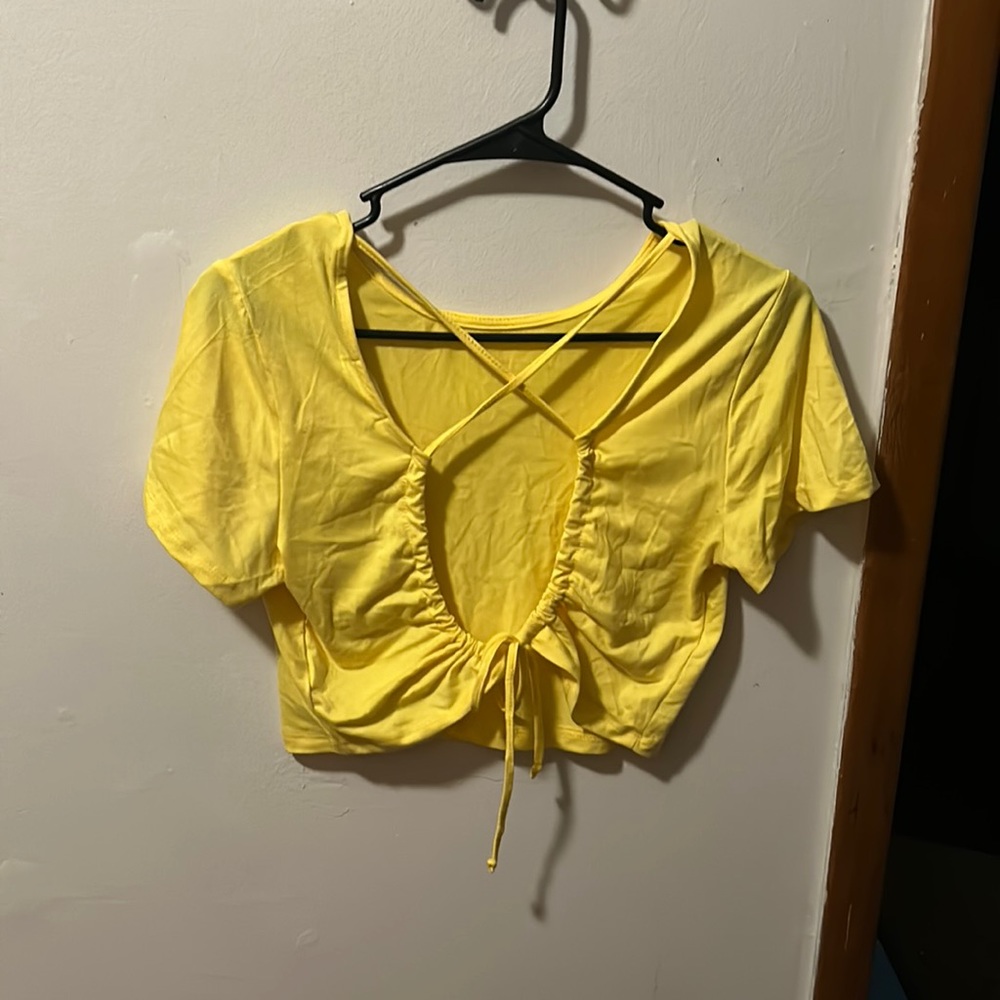 Yellow crop top